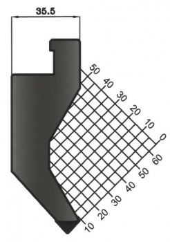 Stempel 90° R:P0,8 H: 100mm Länge: 1020mm sektioniert / geteilt