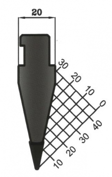 Stempel 24° R:0.6 H: 72mm Länge: 1020mm sektioniert / geteilt