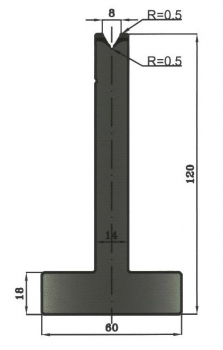 Matrize 60° V8 H: 120mm Länge: 835mm