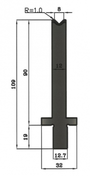 Matrize 78° V8 H: 90mm Länge: 508mm