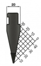 Stempel 24° R:0.6 H: 72mm Länge: 1020mm sektioniert / geteilt